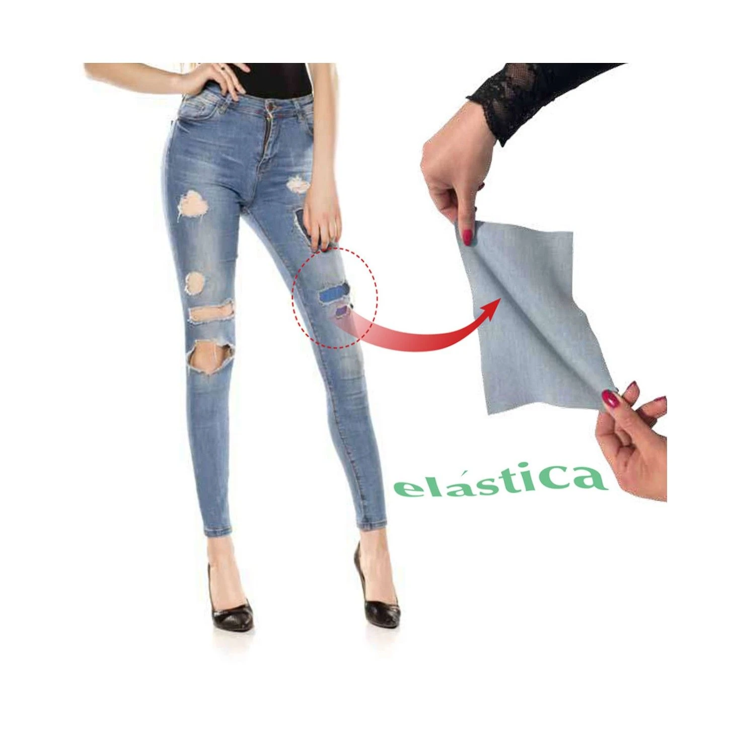 Tela Termoadhesiva Reparadora Elástica. Varios Colores 4 Tela Termoadhesiva Reparadora Elástica. Varios Colores - Imagen 2