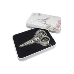 Tijera Bordar Con Cadena Plata Vieja 9cm