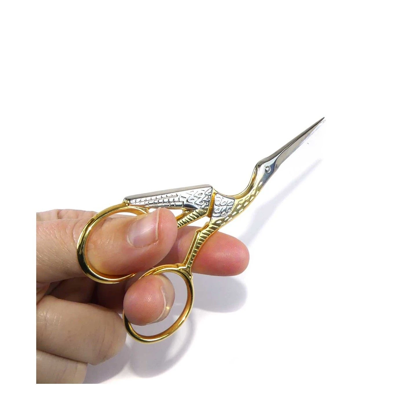 Tijera Para Bordar Diseño Garza Oro Y Plata. Premax 5 Tijera Para Bordar Diseño Garza Oro Y Plata. Premax - Imagen 3