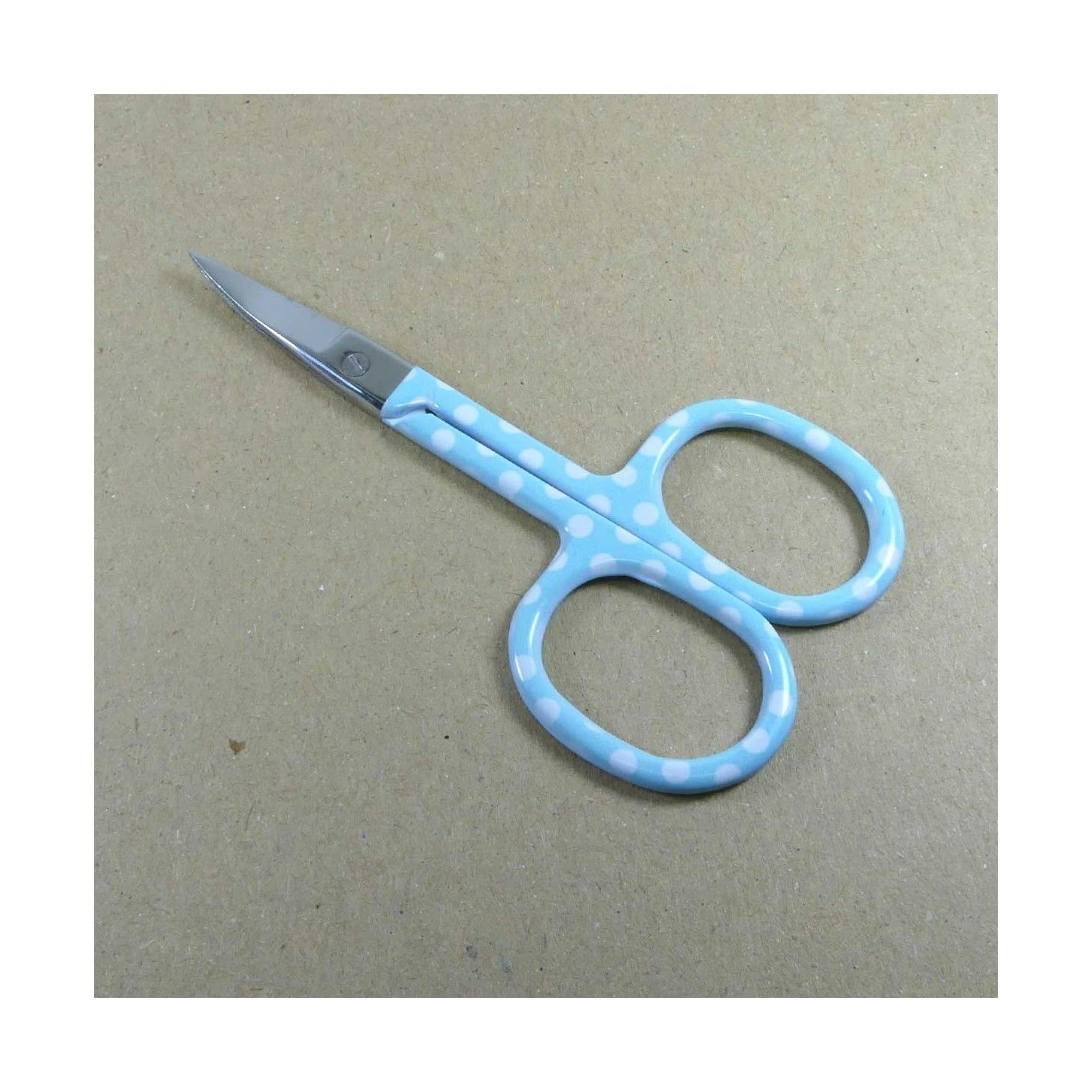 Tijeras Con Punta Curva Estampado Lunares Pastel. Varios Colores 3 Tijeras Con Punta Curva Estampado Lunares Pastel. Varios Colores