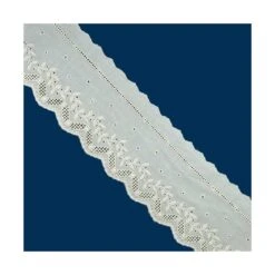 Tira Bordada Algodón Beig 6,5cm. Conjunto 2