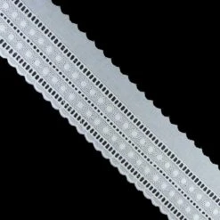 Tira Bordada Blanco Círculos 5,5cm. Conjunto 21