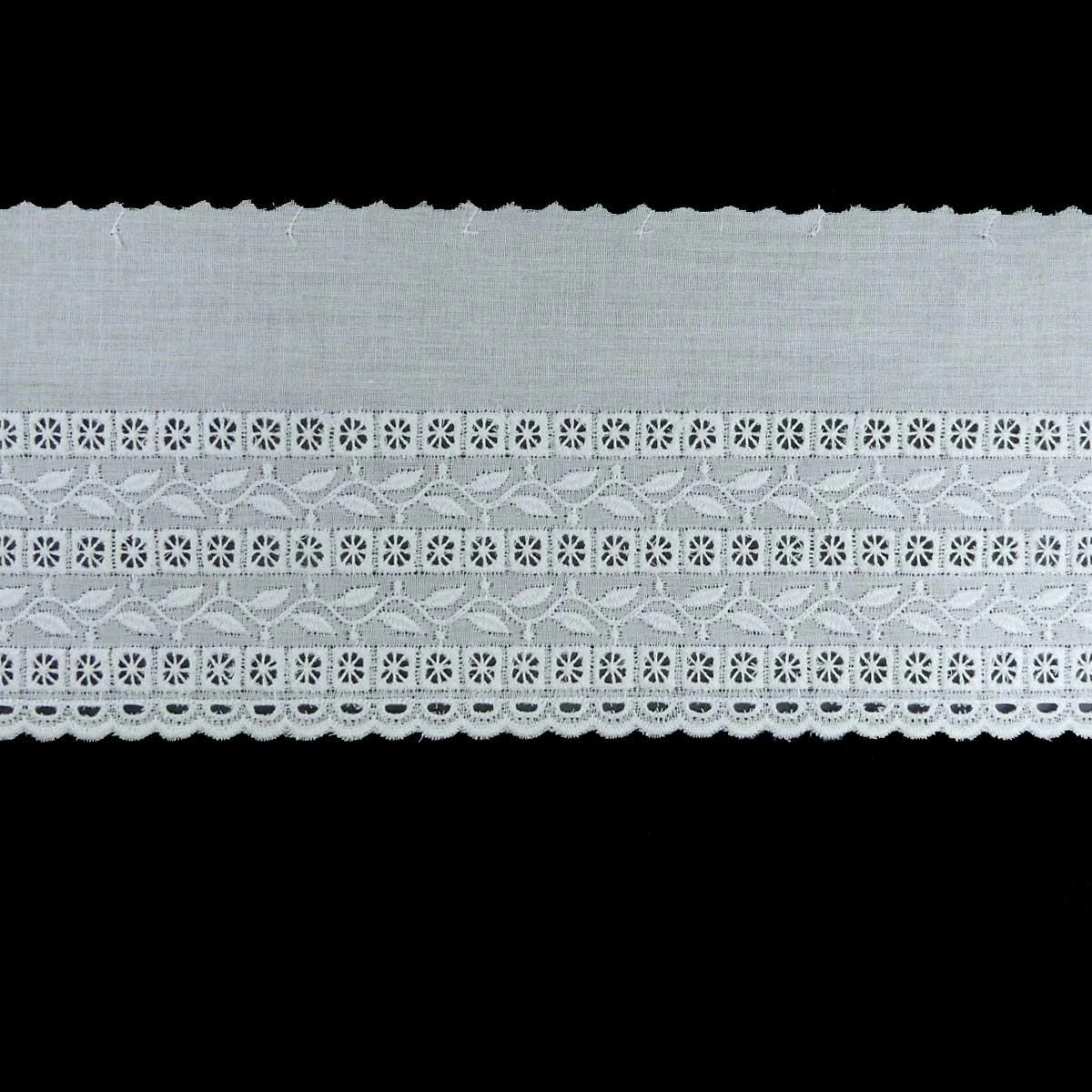 Tira Bordada Blanco Cuadros 8cm. Conjunto 20 3 Tira Bordada Blanco Cuadros 8cm. Conjunto 20