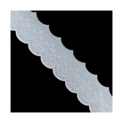 Tira Bordada Blanco Diseño Geométrico 4cm. Conjunto 63