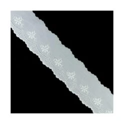 Tira Bordada Blanco Floral 4cm. Conjunto 45