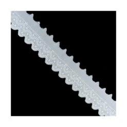 Tira Bordada Blanco Ondas Y Puntos 3cm. Conjunto 60