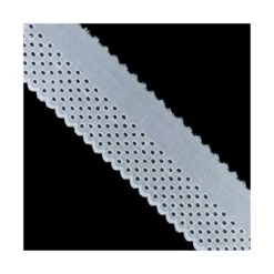 Tira Bordada Blanco Polialgodón 5,5cm. Conjunto 14