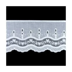 Tira Bordada Con Acabado Tul Bordado Blanco 8cm