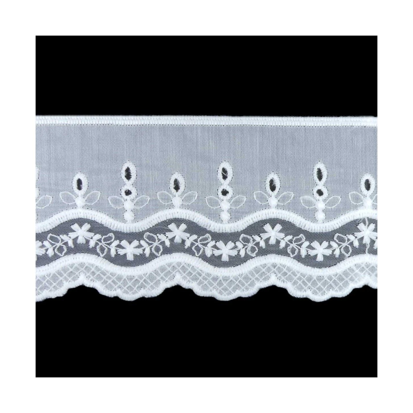 Tira Bordada Con Acabado Tul Bordado Blanco 8cm 3 Tira Bordada Con Acabado Tul Bordado Blanco 8cm