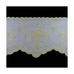 Tira Bordada Con Bordado Religioso Oro 12cm. Cruz