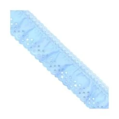 Tira Bordada Fruncida 4cm Ancho. Varios Colores