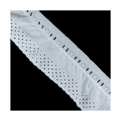 Tira Bordada Fruncida 6cm Con Pasacintas Blanco. 5 Agujeros