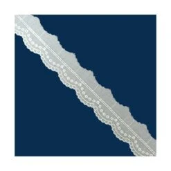 Tira Bordada Muselina Crudo 25mm. Conjunto 42