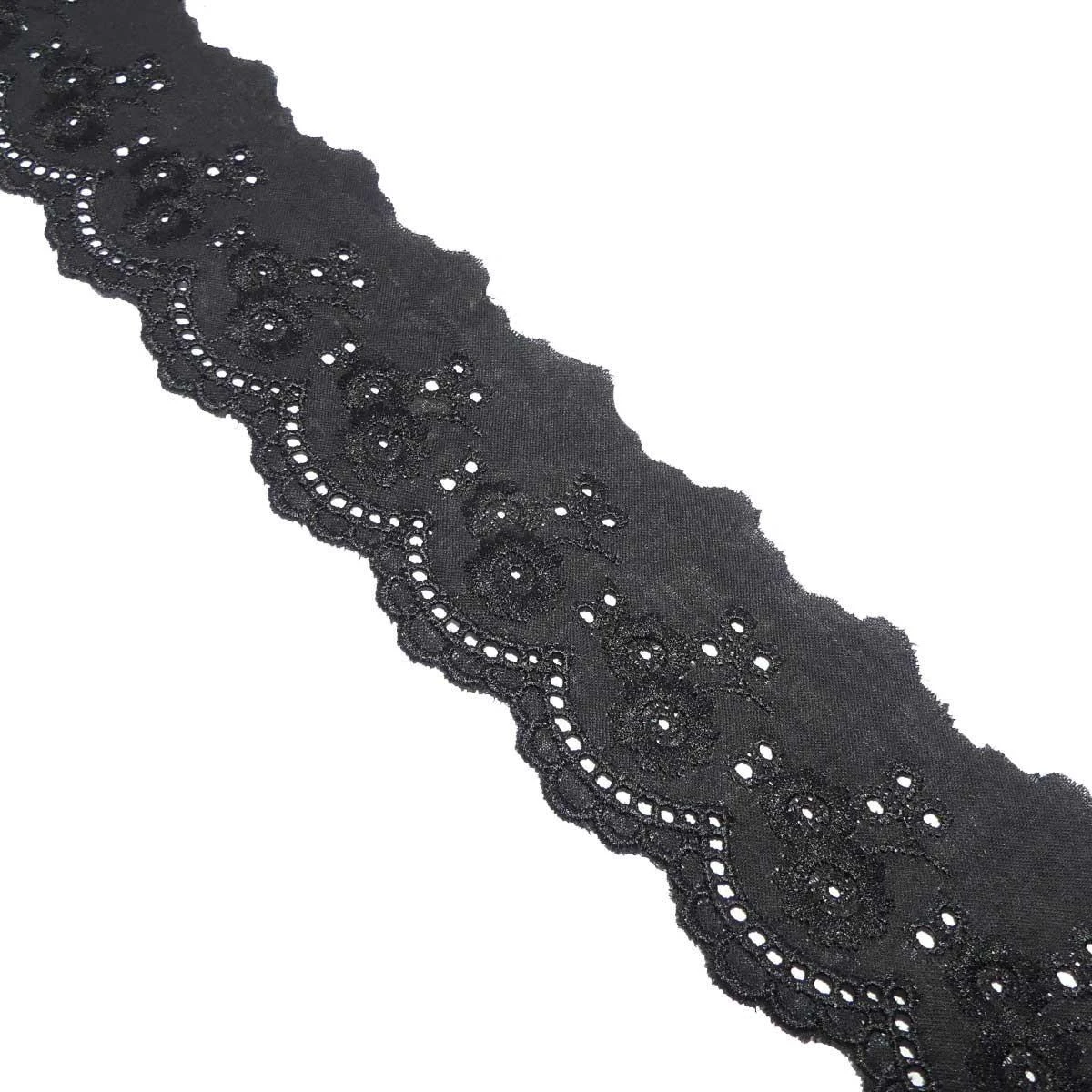 Tira Bordada En Negro. 4cm Ancho 3 Tira Bordada En Negro. 4cm Ancho