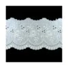 Tira Bordada Raso Blanco Flores 95mm