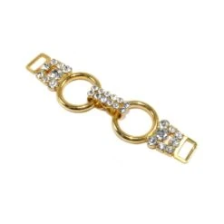 Trabilla Dorada Diseño Aros Con Strass 75mm