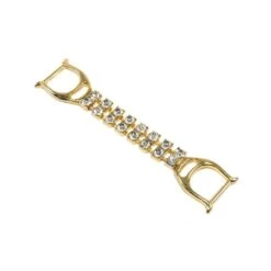 Trabilla Dorada Diseño Estribos Con Strass 9cm