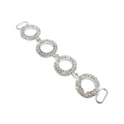 Trabilla Plateada Composición Aros Con Strass 13cm