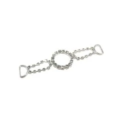 Trabilla Plateada Diseño Aro Y óvalos Con Strass 8cm