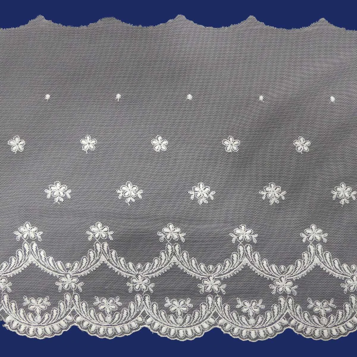 Tul Bordado Floral 24cm. Blanco Natural 3 Tul Bordado Floral 24cm. Blanco Natural