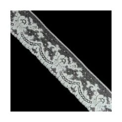 Valencienne Blanco Rosa Y Ondas 5cm. Conjunto 19